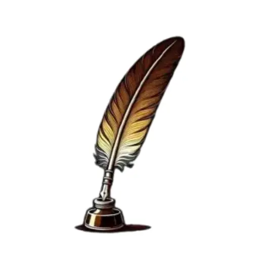 Beautiful quill pen illustration representing Baybayin writing and translation services