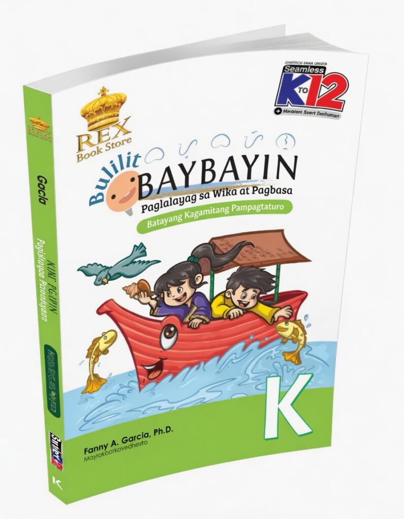 Colorful "Bulilit Baybayin" children's book cover teaching Filipino Baybayin script, featuring kids on a boat illustration