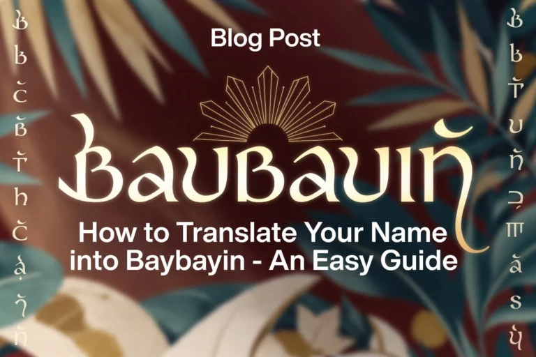Step-by-step guide on how to write your name in Baybayin script, featuring beautiful traditional Baybayin lettering