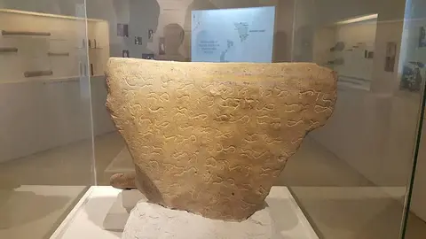 The Monreal Stone, also known as the Ticao Stone, an ancient artifact discovered in Monreal, Ticao Island, Masbate, featuring genuine Baybayin inscriptions.